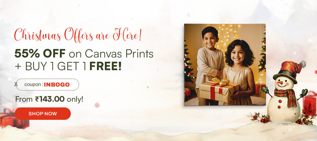 55% OFF On Canvas Prints + BUY 1, GET 1 FREE!