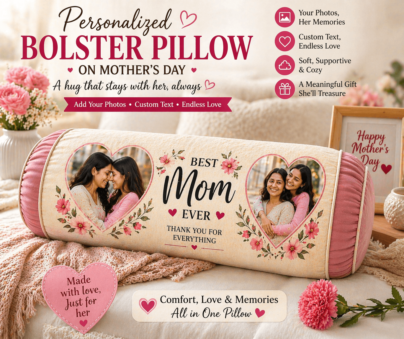 Custom bolster pillow