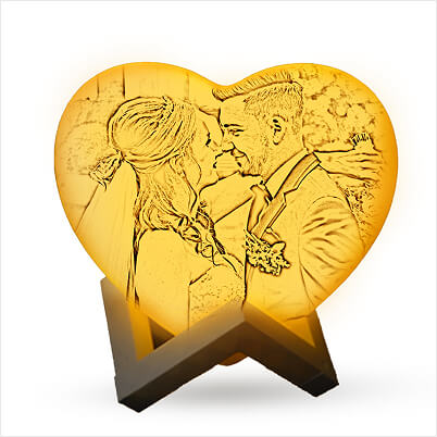 Custom Heart-Shaped Moon Lamp