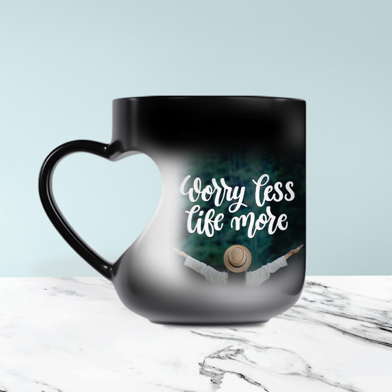 Cut Heart Handle Magic Mug Design Ideas